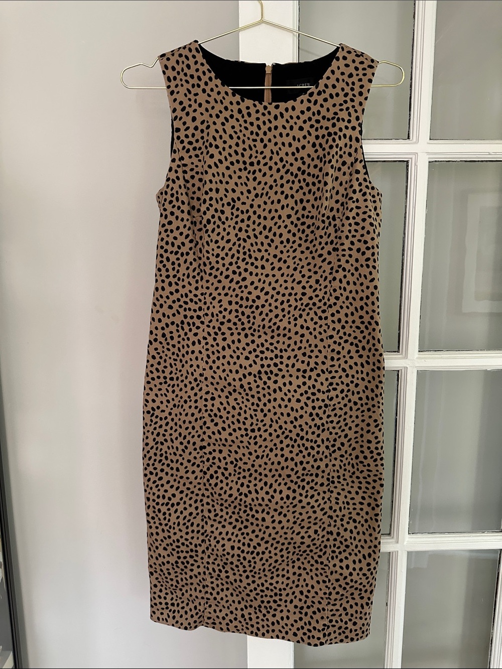 J Crew Animal Print Sleeveless Sheath Dress